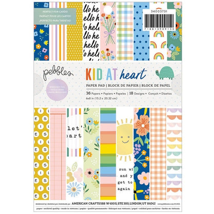 Kid At Heart Paper Pad 6 x 8&quot; / Block de Papel Flores y Frases Papel Pebbles