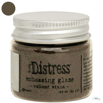 Distress Embossing Glaze Walnut Stain / Polvo de Embossing Café Nuez Polvos de Embossing Ranger