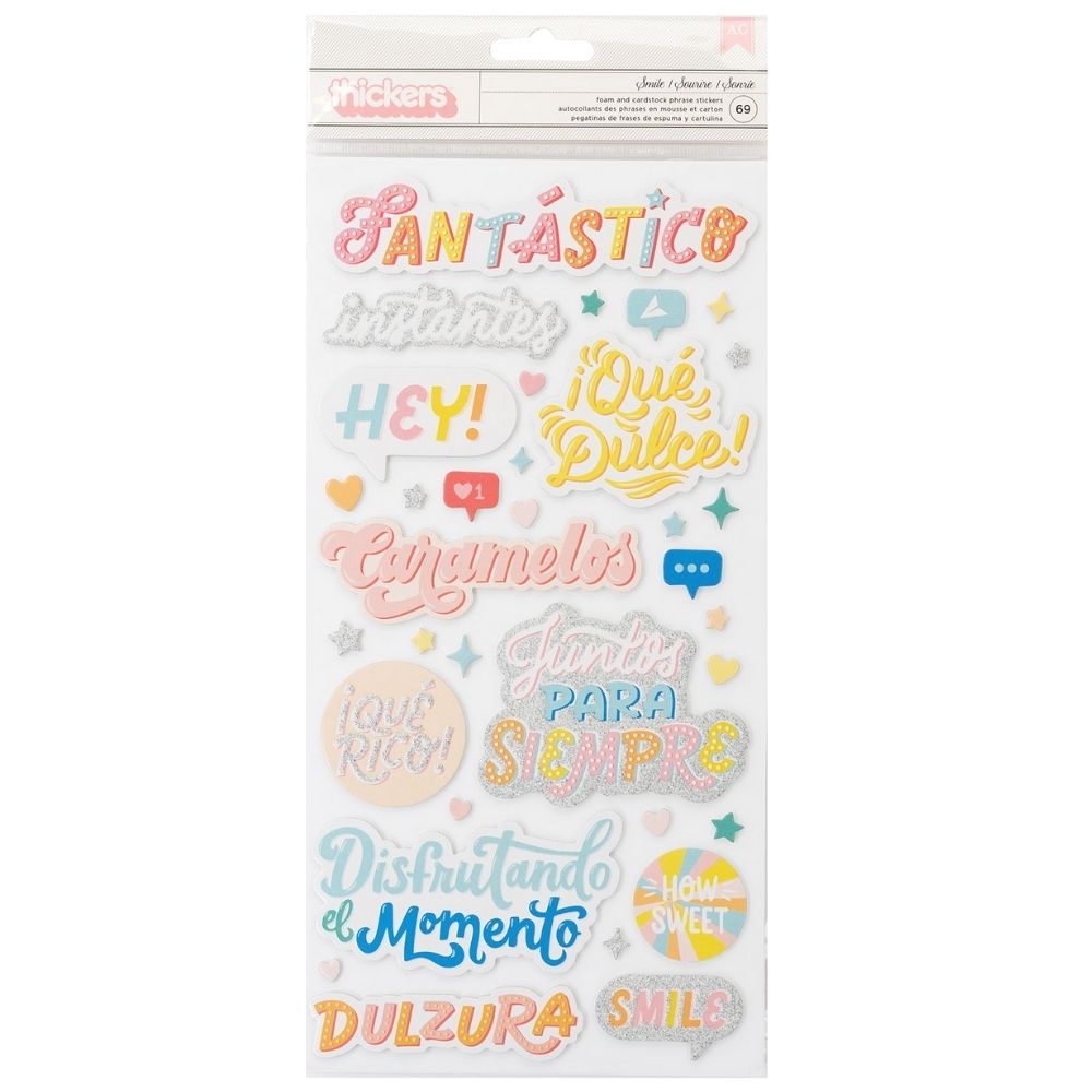 Fantastico Thickers Stickers / Estampas Gruesas de Frases Stickers American Crafts