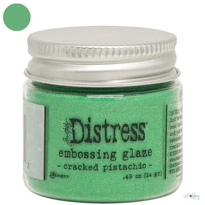 Distress Embossing Glaze Cracked Pistachio / Polvo de Embossing Verde Pistache Polvos de Embossing Ranger