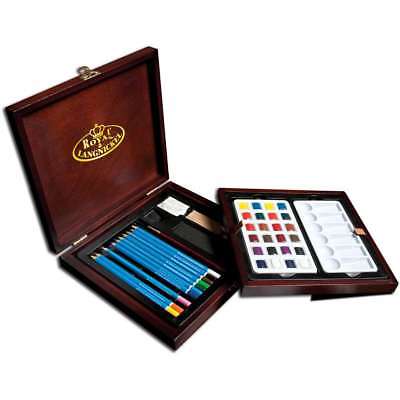 Watercolor Pencil Set / Estuche de Madera con Lápices Acuarelables Colores y Plumones Royal Langnickel