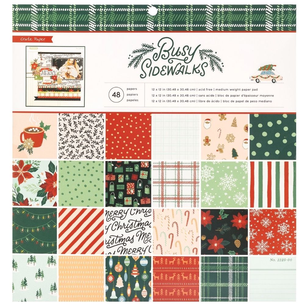 Busy Sidewalks Paper Pad 12 x 12&quot; / Block de Papel de Navidad Papel Crate Paper