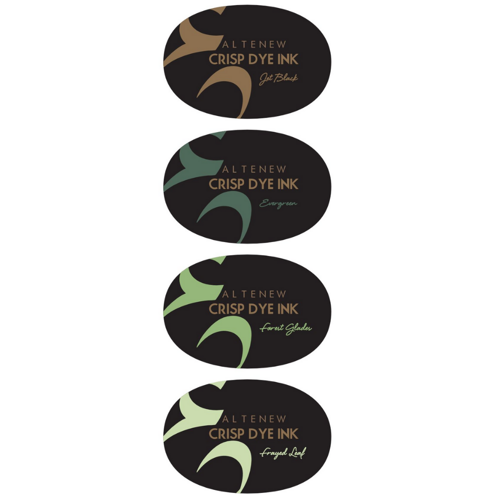 Green Fields Crisp Dye Ink Oval Set / 4 Cojines de Tinta Verdes DESCONTINUADO Altenew