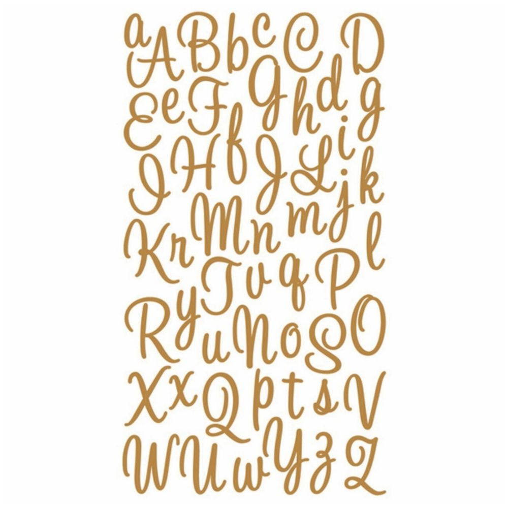 Sweetheart Script Gold Stickers / Estampas Alfabeto de Foil Dorado Descontinuado Sticko