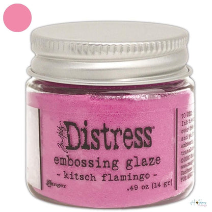 Distress Embossing Glaze Kitsch Flamingo / Polvo de Embossing Rosa Polvos de Embossing Ranger