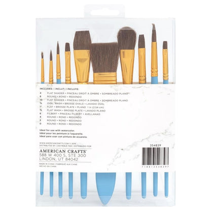 Watercolor Paint Brushes Set / Set de Pinceles de Cerda Natural Pinceles y Brochas Art Supply Basics