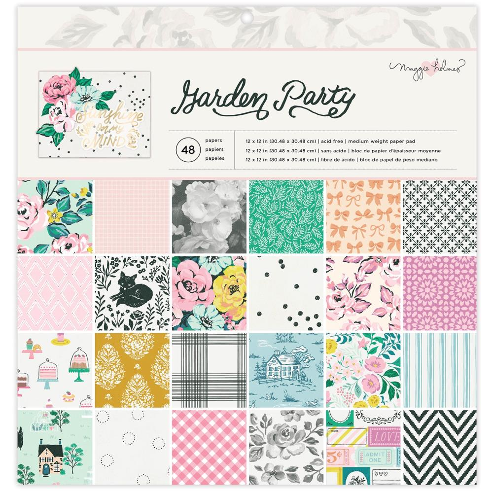 Garden Party Paper Pad 12 x 12&quot; / Block de Papel Flores Papel American Crafts