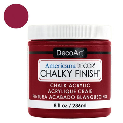 Americana Decor Chalky Finish Paint / Pintura Roja Acabado Tiza Acrìlicos DecoArt