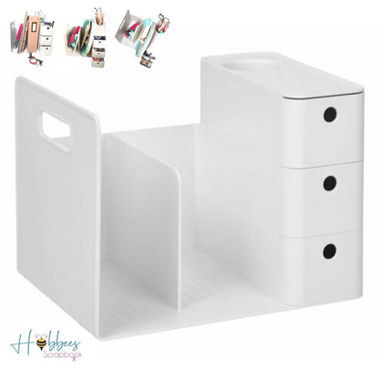 Combo Rack Organizer / Organizador Blanco para Escritorio Descontinuado American Crafts