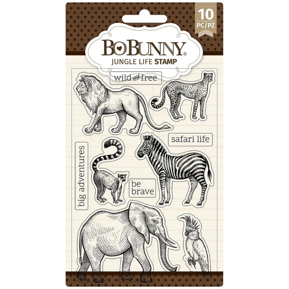 Jungle Life Stamp / 10 Sellos Animales de Selva Sellos BoBunny