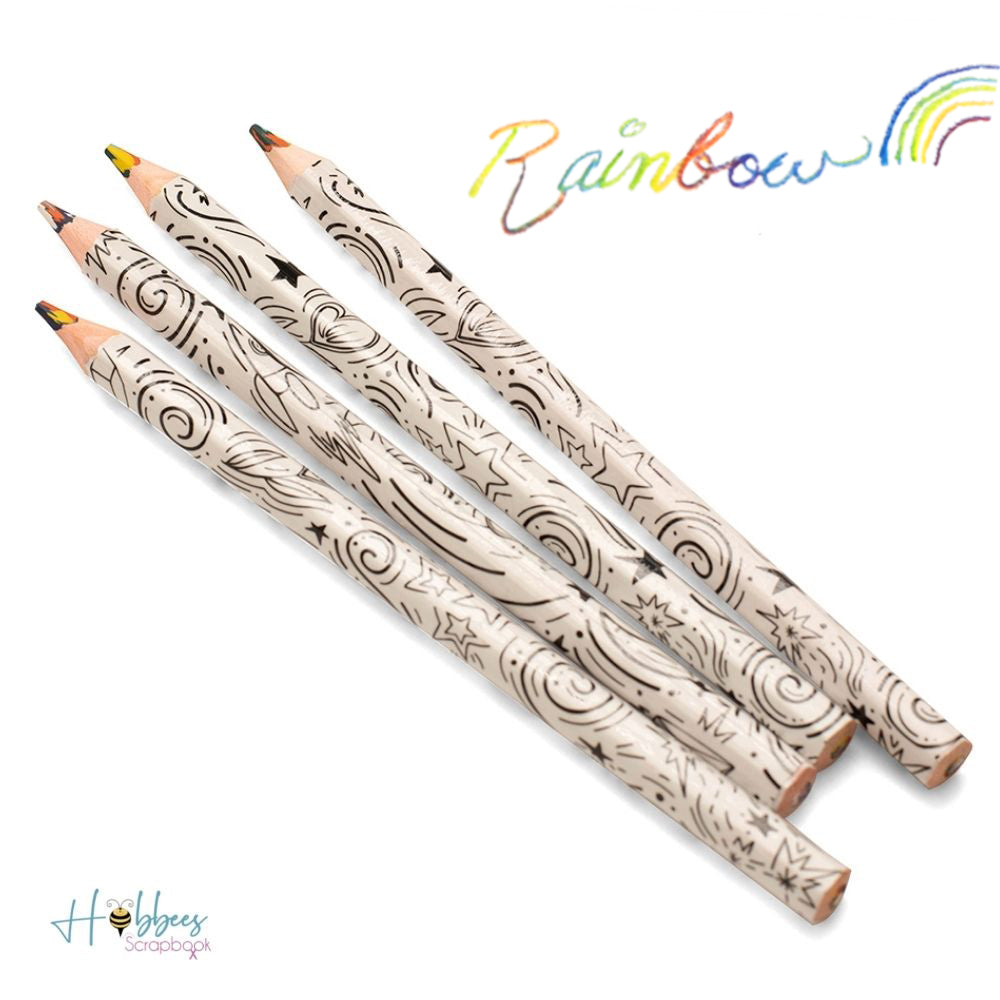 Jumbo Rainbow Swirl Colored Pencils / 4 Lápices de Colores Arcoiris