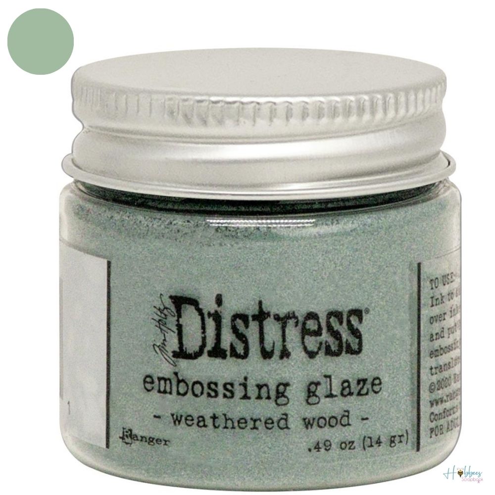 Distress Embossing Glaze Weathered Wood / Polvo de Embossing Azul Verdoso Polvos de Embossing Ranger