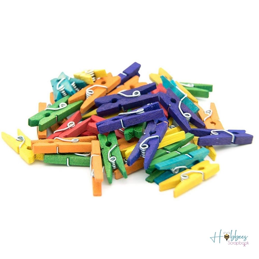 Mini Spring Clothespins / Mini Pinzas de Madera Colores Adornos / Embellishments Darice
