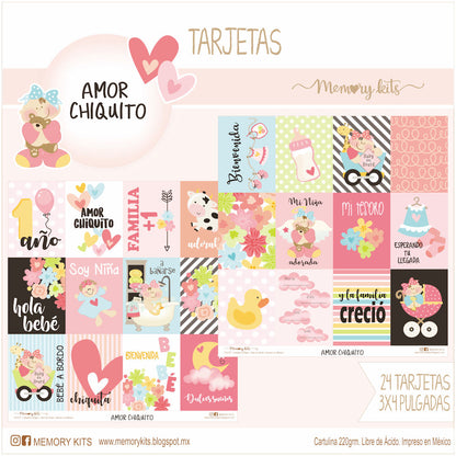 Kit de Papel Cartulina Amor Chiquito Niña Papel Memory Kits