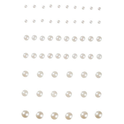 Flat Back Adhesive  White Pearls / Medias Perlas Blancas Adhesivas Descontinuado Darice