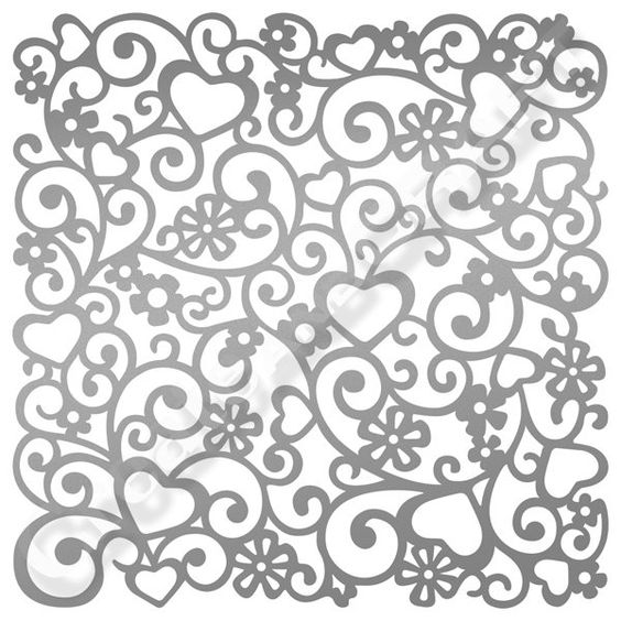 Loving Flourishes Stencil / Estencil Remolinos de Amor Descontinuado Ultimate Crafts