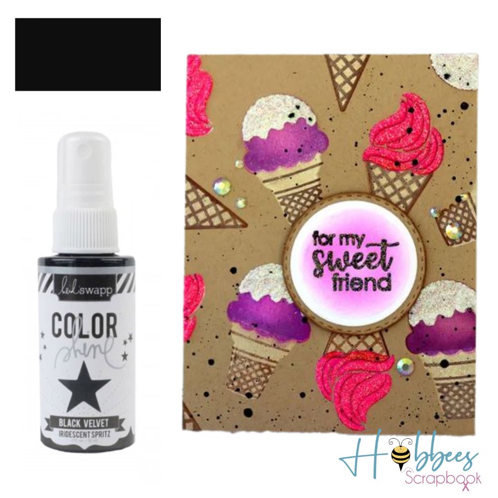 Color Shine Spritz Black / Tinta en Spray Color Negro Pintura y Medios Mixtos Heidi Swapp