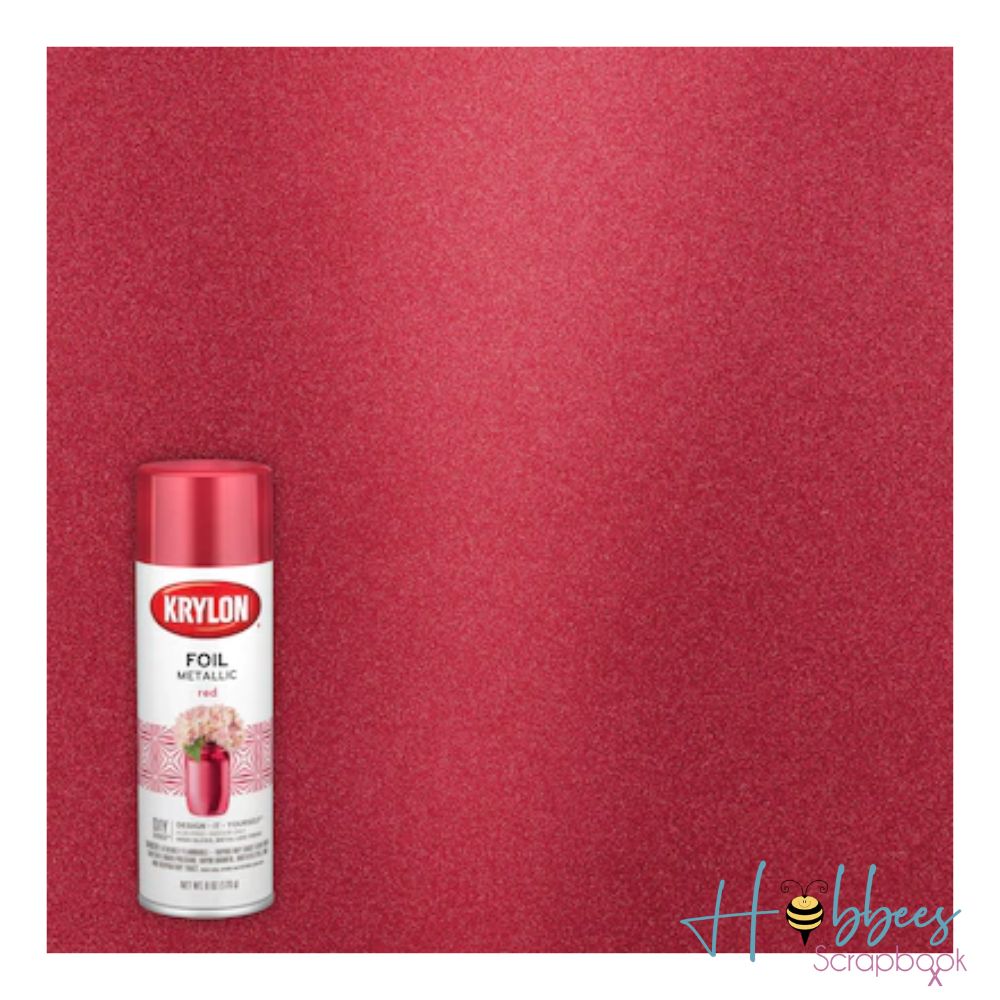 Premium Metallic Foil Spray Paint / Pintura Metálica Roja Pintura y Medios Mixtos Krylon