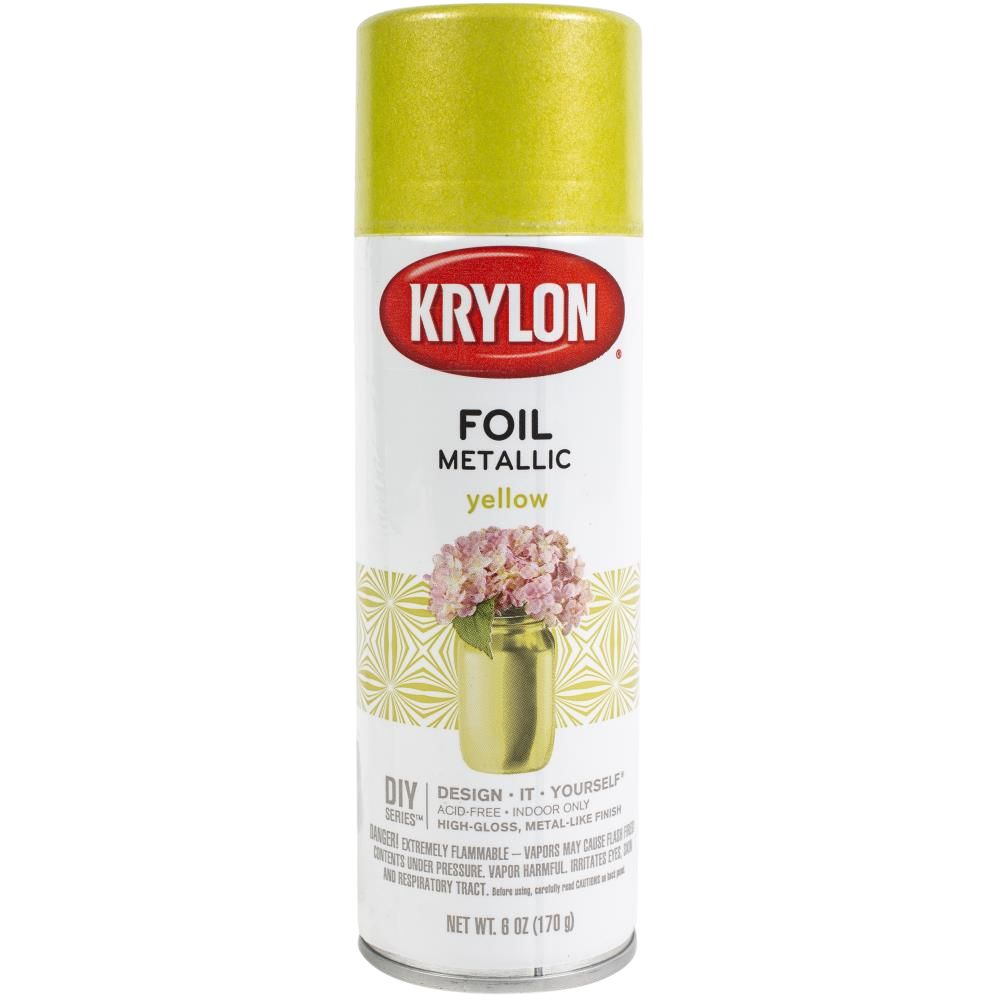 Premium Metallic Foil Spray Paint Yellow / Pintura Metálica Amarilla Pintura y Medios Mixtos Krylon