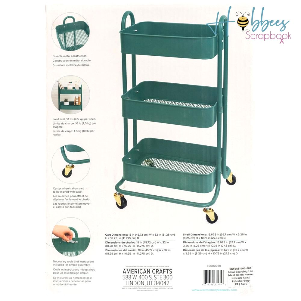 A La Cart Storage Cart Juniper / Carrito Organizador Enebro Almacenamiento y Organización We R Memory Keepers