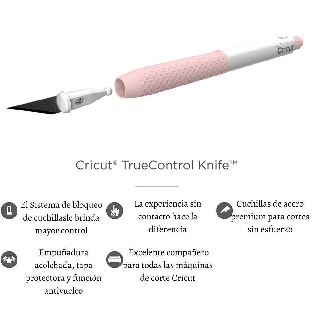 True Control Knife Kit Rose / Kit Exacto Cutter  y Cuchillas Rosa Tijeras / Cutters Cricut