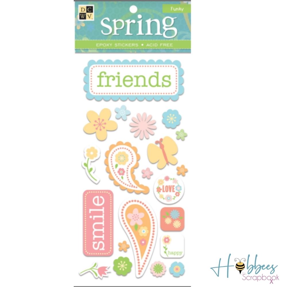 Epoxy Stickers Funky Spring / Estampas 3D Primavera Stickers DCWV