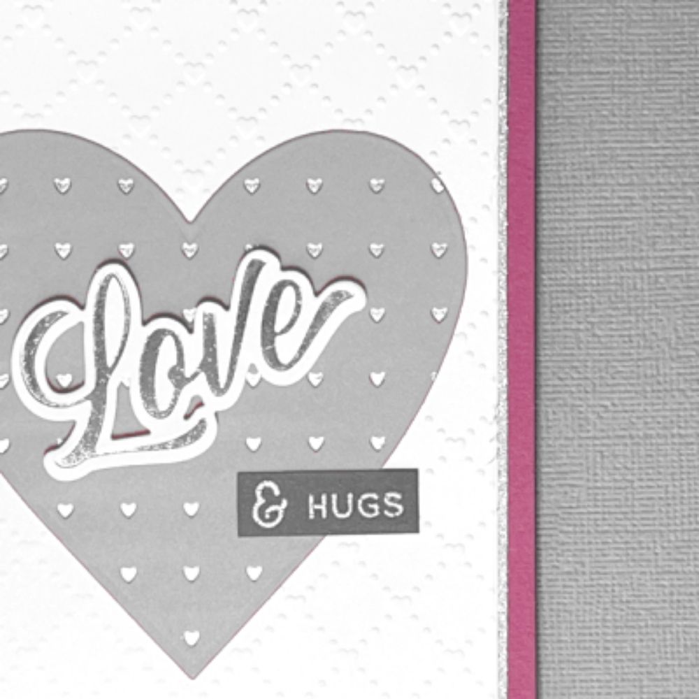 Foil Heart Cardstock / 10 Hojas de Cartulina color Gris de Corazones de Foil Plata Papel American Crafts