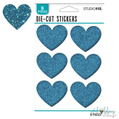 Cool Glitter Heart Stickers / Estampas de Corazones Glitter Stickers Studio 112