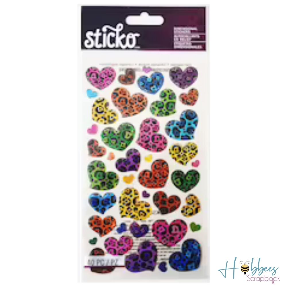 Animal Print Hearts Stickers / Estampas de Corazones Animal Print Stickers Sticko