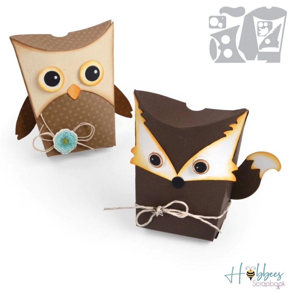 Thinlits Owl &amp; Fox Box Die / Suaje de Corte Caja de Búho y Zorro Dados de Corte / Suajes / Troqueles Sizzix