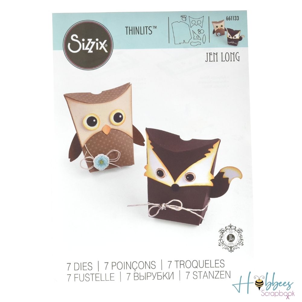 Thinlits Owl &amp; Fox Box Die / Suaje de Corte Caja de Búho y Zorro Dados de Corte / Suajes / Troqueles Sizzix