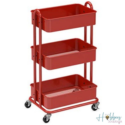 Metal Rolling Utility Cart Red / Carrito con Ruedas Rojo DESCONTINUADO Darice
