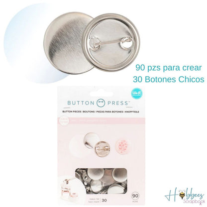 Button Press Small Pins Refill  / 30 Botones Chicos Personalizables Accesorios We R Memory Keepers