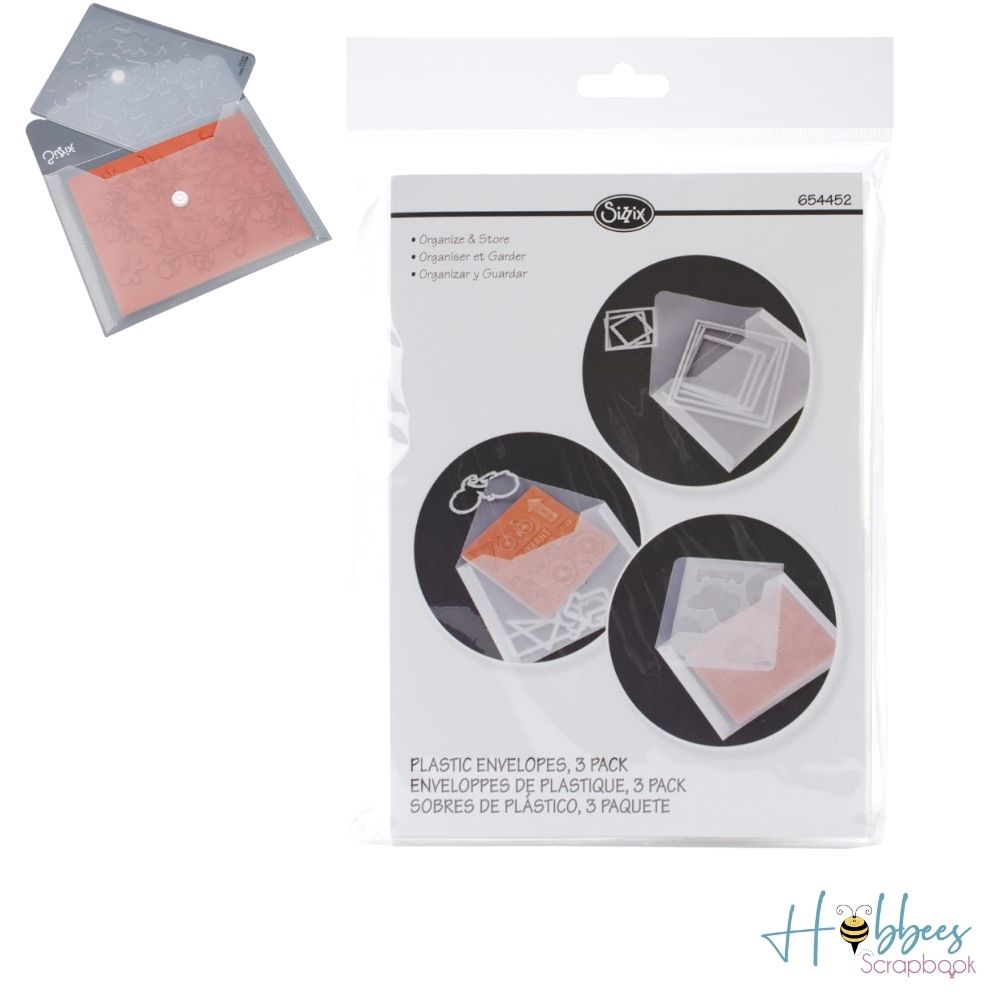 Plastic envelopes / Sobres de plástico para Almacenar Almacenamiento y Organización Sizzix