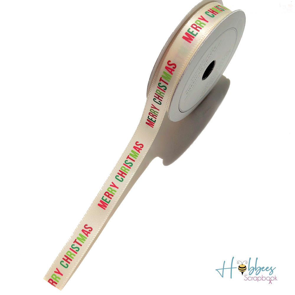 Listón de Tela Decorativo Importado Merry Christmas Descontinuado American Crafts