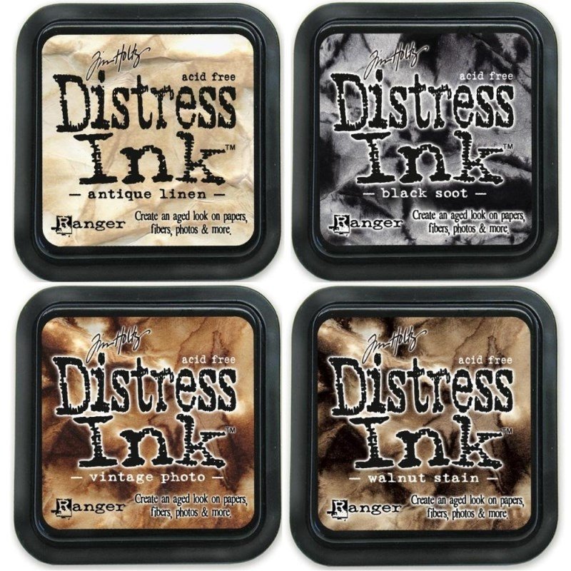 Distress Mini Pad Kit #03 / Set de 4 Mini Cojines de Tinta para Sellos