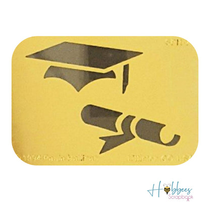 Mortarboard and Diploma Stencil / Estencil de Birrete y Diploma Descontinuado Heritage HandCrafts