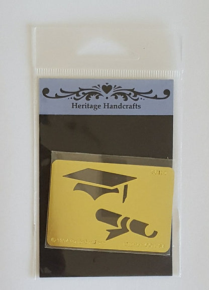 Mortarboard and Diploma Stencil / Estencil de Birrete y Diploma Descontinuado Heritage HandCrafts