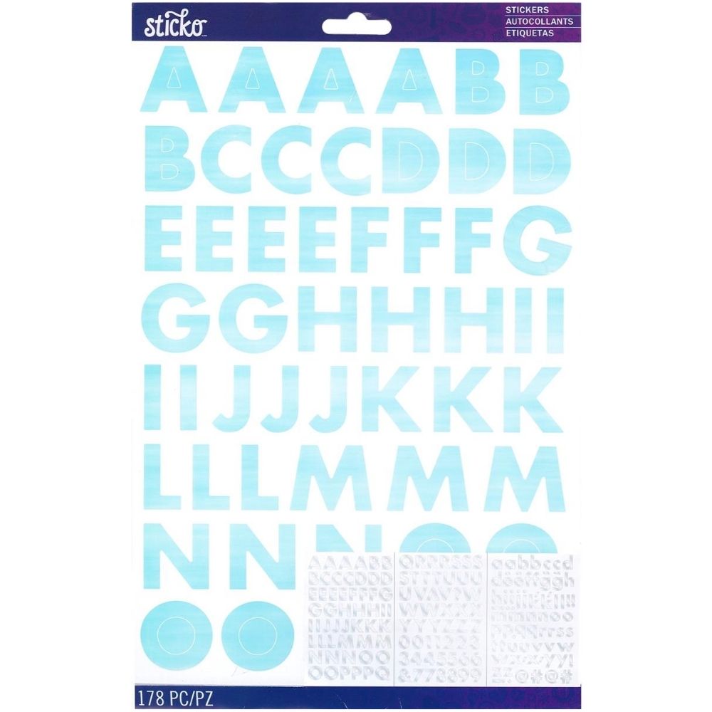 Iridescent Alphabet Stickers Silver / Estampas de Alfabeto Plata #3