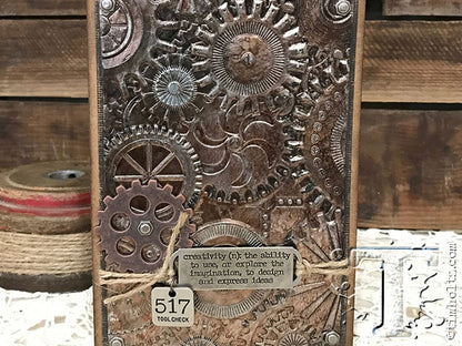 Tim Holtz 3D Embossing Folder Mechanics / Folder de Grabado Engranajes Folders de Grabado Sizzix