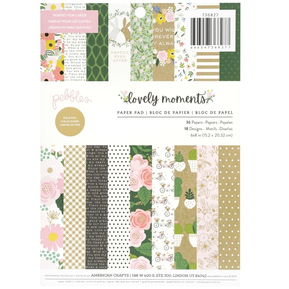 Lovely Moments Paper Pad 6 x 8&quot; / Block de Papel Tiernos Momentos Papel Pebbles