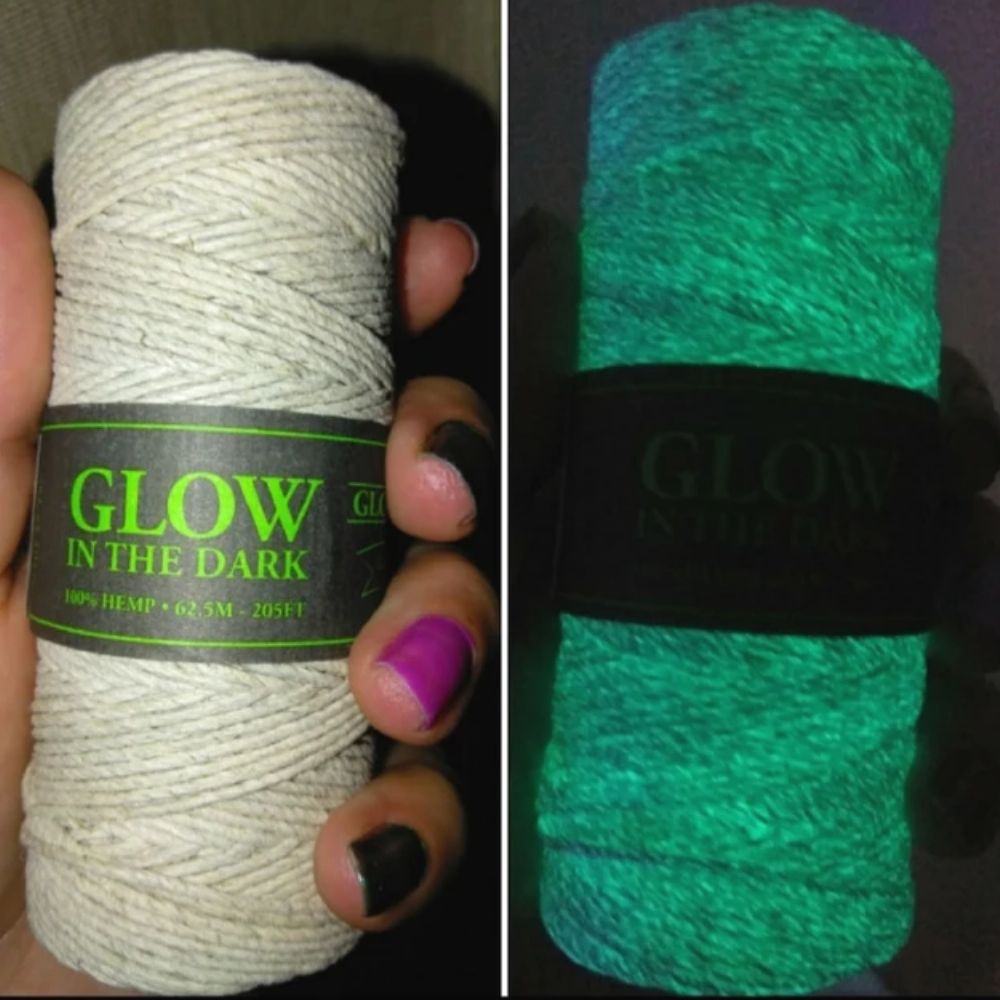 Hemp Cord 20lb Glow In The Dark / Hilo de Cáñamo Brilla en Oscuridad Listones e Hilos Hemptique