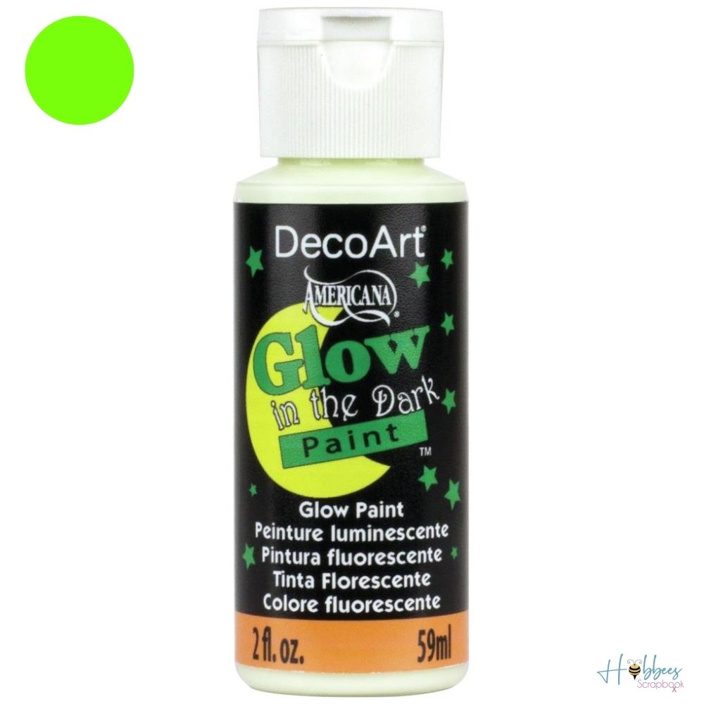 Glow In The Dark Paint 2 Oz Green / Pintura Verde Brilla en la Oscuridad Acrìlicos DecoArt