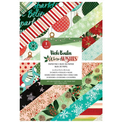 Warm Wishes Paper Pad 6 x 8&quot; / Block de Papel Navideño Papel American Crafts