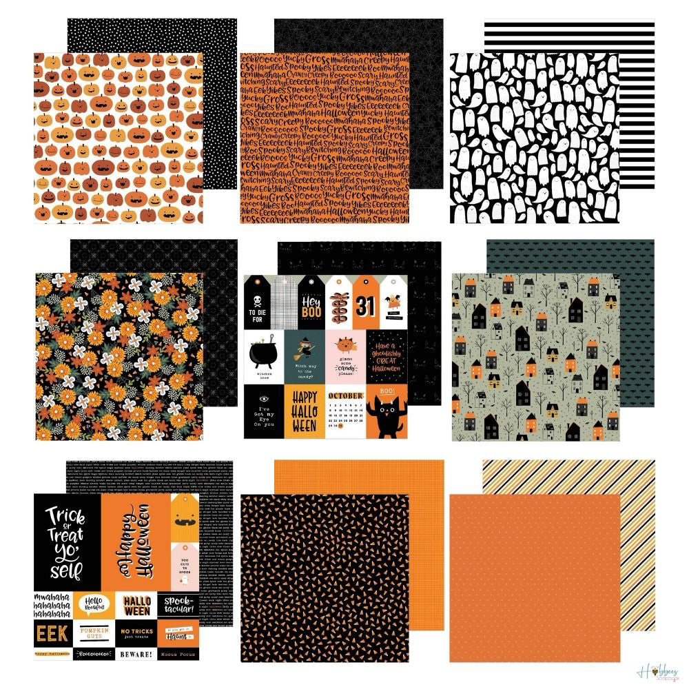 Spoooky Paper Pad 12 x 12&quot; / Block de Halloween Papel Pebbles