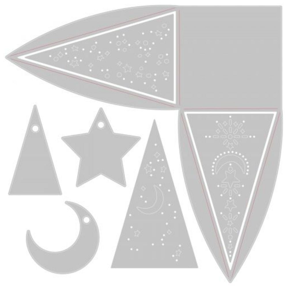 Thinlits Celestial Favor Box Die / Suaje Cajitas Estrelladas Descontinuado Sizzix