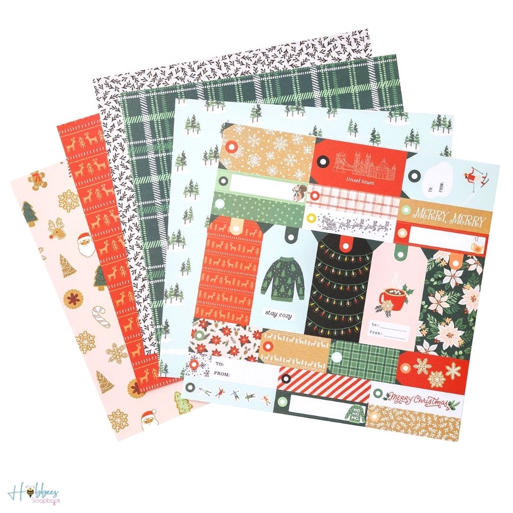 Busy Sidewalks Paper Pad 12 x 12&quot; / Block de Papel de Navidad Papel Crate Paper