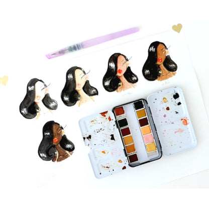Watercolor Pans Complexion  / Acuarelas Tonos de Piel Acuarela Prima Marketing