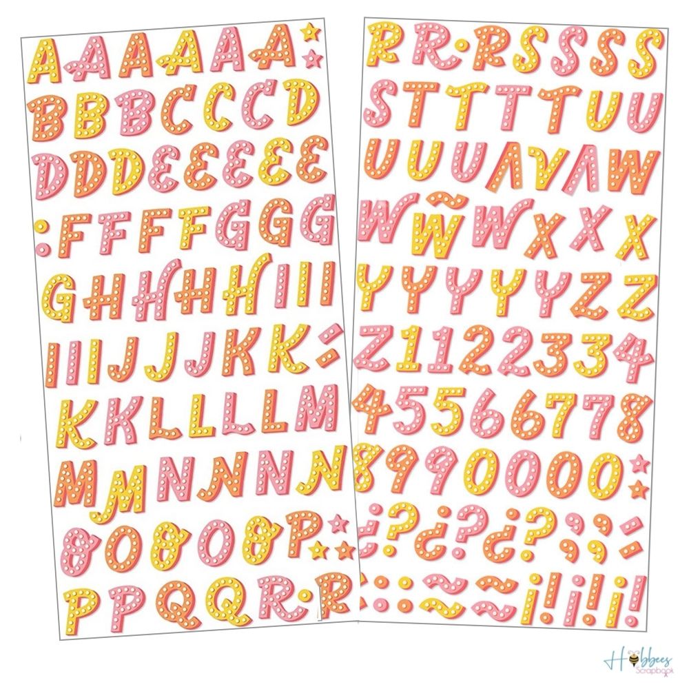 Fantastico Thickers Stickers / Estampas Gruesas de Alfabeto Stickers American Crafts