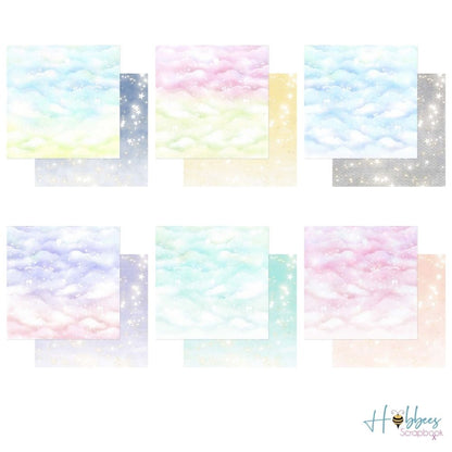 Double-Sided Sparkly Sky Paper 12&quot; / Block Papel Doble Cara Acuarelas 12&quot; Papel Asuka Studio